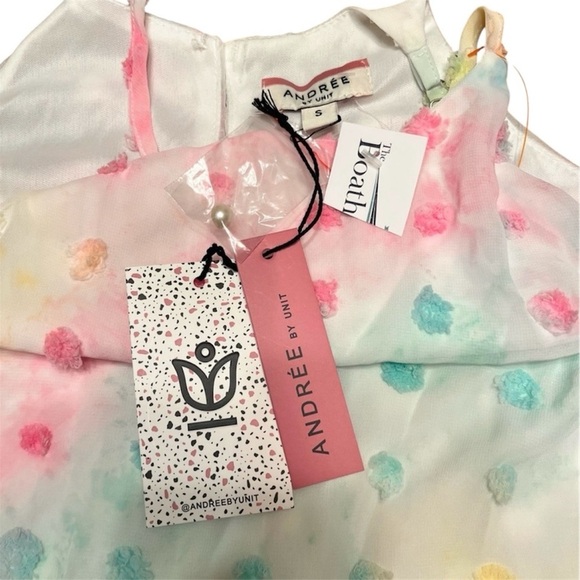 ANDREE BY UNIT Pastel Multicolor Polka Dot Tank Top Size S - Picture 6 of 7